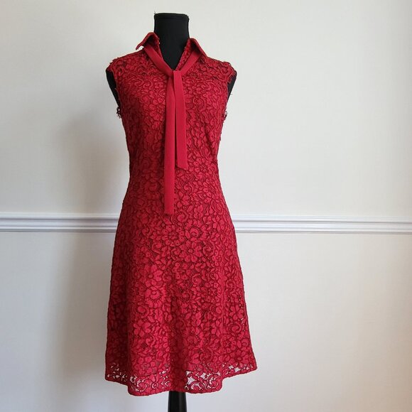 Michael Kors Red Lace Dress, Size 0 - Picture 1 of 10